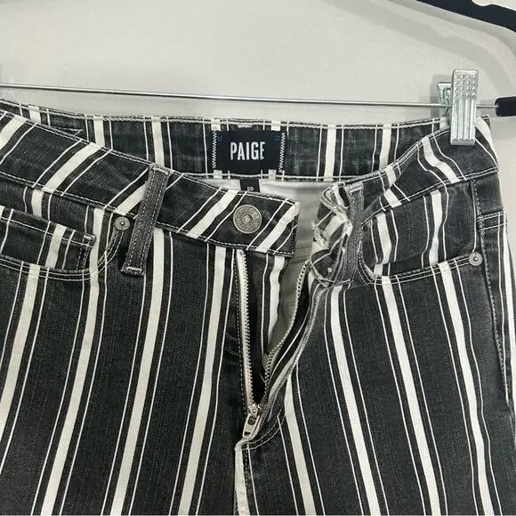 Paige Hoxton Straight Ankle Jeans Vintage Black Stripe Size 26 - Picture 8 of 13